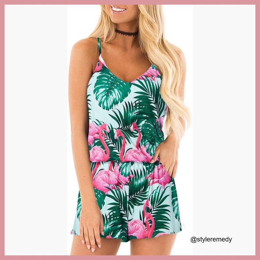 Soft Material Romper With Adjustable Spaghetti St… - image 1